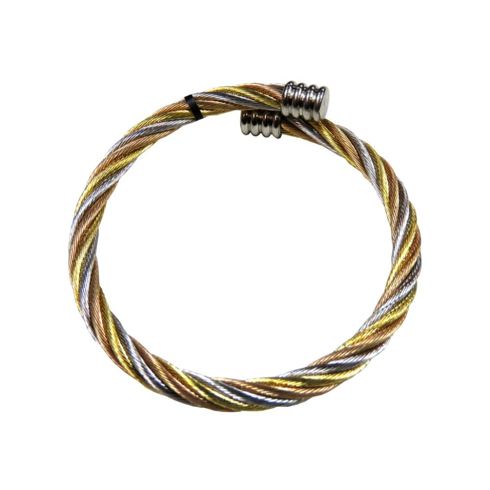 Inox Women's Three-Tone Stainless Steel Braided Bracelet